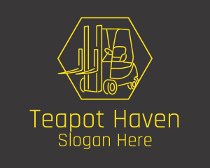 Yellow Forklift Truck logo design