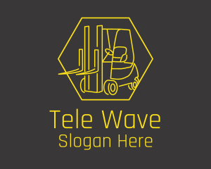 Yellow Forklift Truck logo design