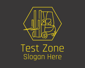 Yellow Forklift Truck logo design