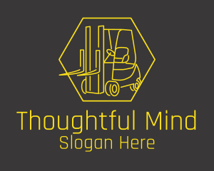 Yellow Forklift Truck logo design