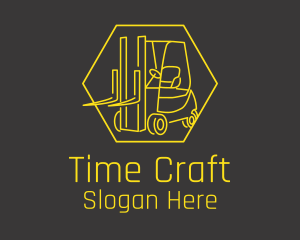 Yellow Forklift Truck logo design