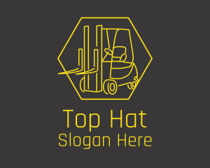 Yellow Forklift Truck logo design