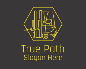 Yellow Forklift Truck logo design