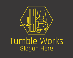 Yellow Forklift Truck logo design