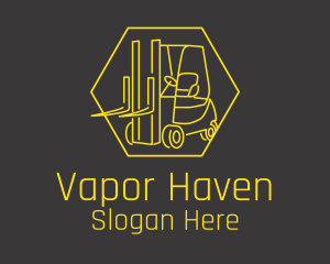 Yellow Forklift Truck logo design