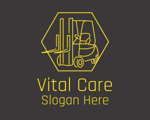 Yellow Forklift Truck logo