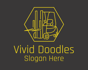 Yellow Forklift Truck logo design