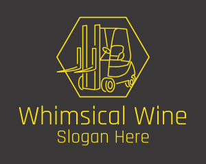 Yellow Forklift Truck logo design