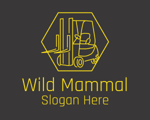 Yellow Forklift Truck logo design