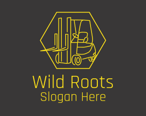 Yellow Forklift Truck logo design