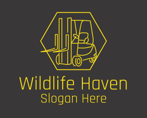 Yellow Forklift Truck logo design