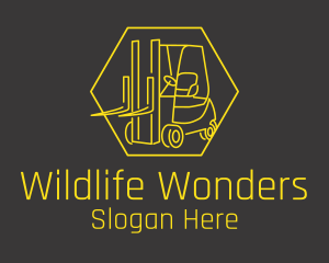 Yellow Forklift Truck logo design