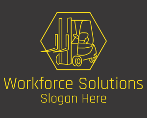 Yellow Forklift Truck logo design