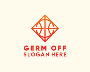 Diamond Gradient Basketball logo design