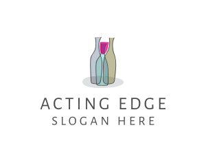 Glass Wine Bottle logo design