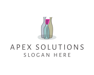 Glass Wine Bottle logo design