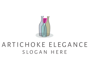 Glass Wine Bottle logo design