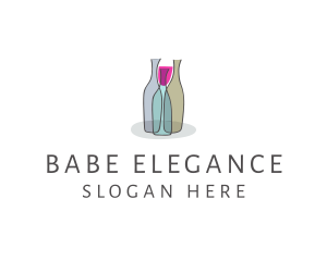 Glass Wine Bottle logo design