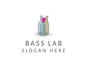 Glass Wine Bottle logo design