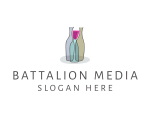 Glass Wine Bottle logo design