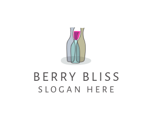 Glass Wine Bottle logo design