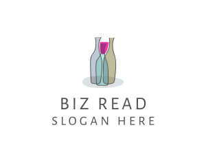 Glass Wine Bottle logo design