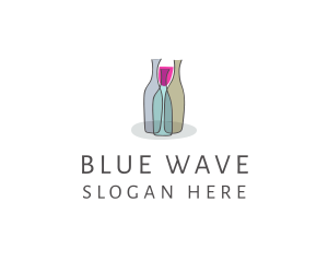 Glass Wine Bottle logo design