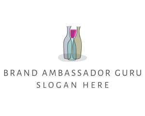 Glass Wine Bottle logo design