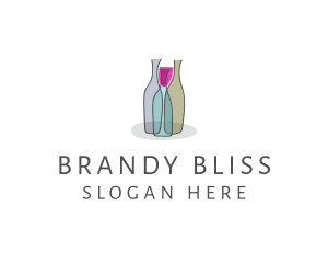 Glass Wine Bottle logo design