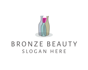 Glass Wine Bottle logo design