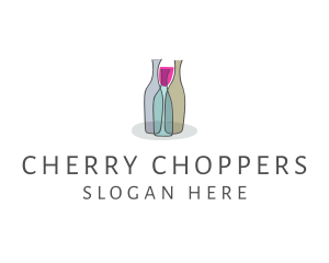 Glass Wine Bottle logo design