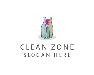 Glass Wine Bottle logo design