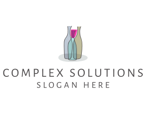 Glass Wine Bottle logo design