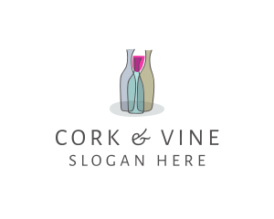 Glass Wine Bottle logo design