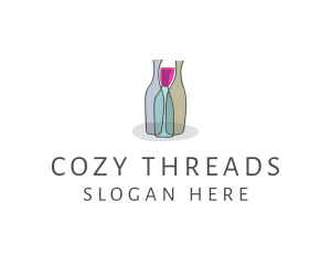 Glass Wine Bottle logo design