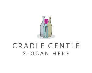 Glass Wine Bottle logo design