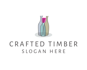 Glass Wine Bottle logo design