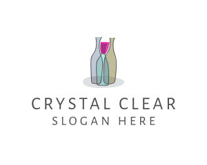 Glass Wine Bottle logo design