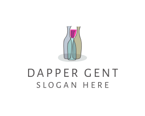 Glass Wine Bottle logo design