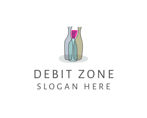 Glass Wine Bottle logo design