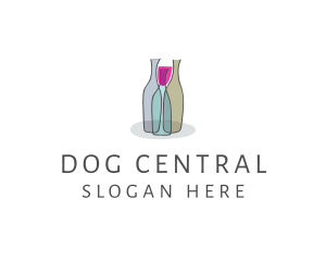 Glass Wine Bottle logo design