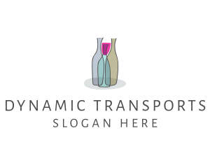 Glass Wine Bottle logo design