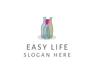 Glass Wine Bottle logo design