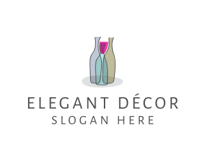 Glass Wine Bottle logo design