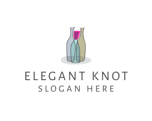 Glass Wine Bottle logo design