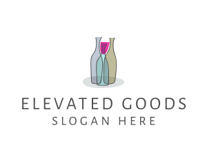 Glass Wine Bottle logo design