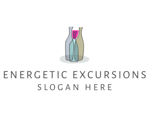 Glass Wine Bottle logo design