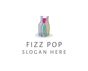 Glass Wine Bottle logo design