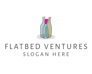 Glass Wine Bottle logo design