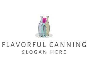 Glass Wine Bottle logo design